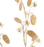 Lunaria (dólares de plata) (satinado), 20 flores, 20 dólares 'dorados', tallo dorado de plástico, 84 cm