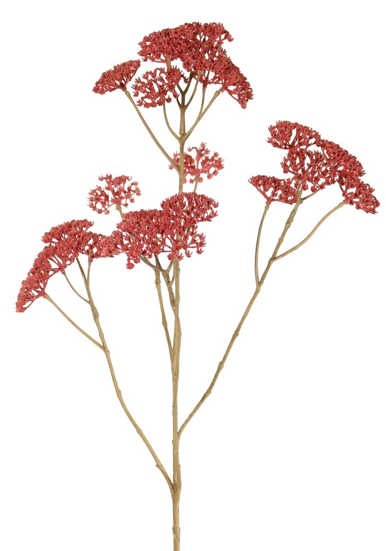 Achillea - Duizendblad (kunststof) 5x vertakt, 21 bloemtrossen (Ø 4 cm), 71 cm