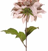 Dahlie 'Glamour', 1 Blume: Ø 18cm (Samt & Polyester) & 2 Blätter, 60 cm