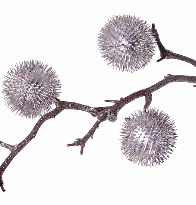 Thistle branch large x2, 5 balls (Ø 6cm), 100cm