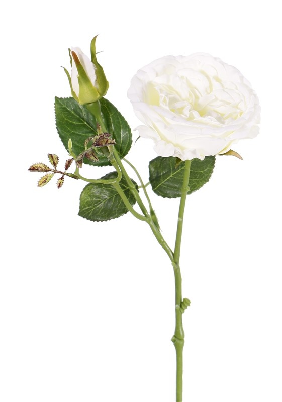 Rose twig "little joy" 1 flower, 1 bud, 38cm, Ø 8cm - special offer