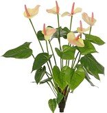 Anthurium (Arum) con 7 flores de plástico y 22 hojas de poliéster, 53 cm