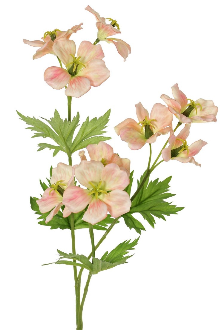 Geranium (storksbill) 'Garden Art' with 9 flowers (approx. Ø 6 cm) and 4 sets of leaves (20 pieces), 70 cm