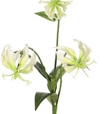 Lily gloriosa (climbing lily) 'mini', with 3 polyester flowers & 4 leaves, 50 cm