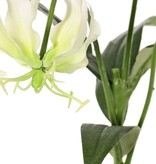 Lirio gloriosa (lirio trepador) 'mini', con 3 flores de poliéster y 4 hojas, 50 cm