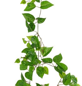 Pothos-Girlande mit 27 PE-Blättern & 7 Ablegern (14 cm), 160 cm, RECYCELT