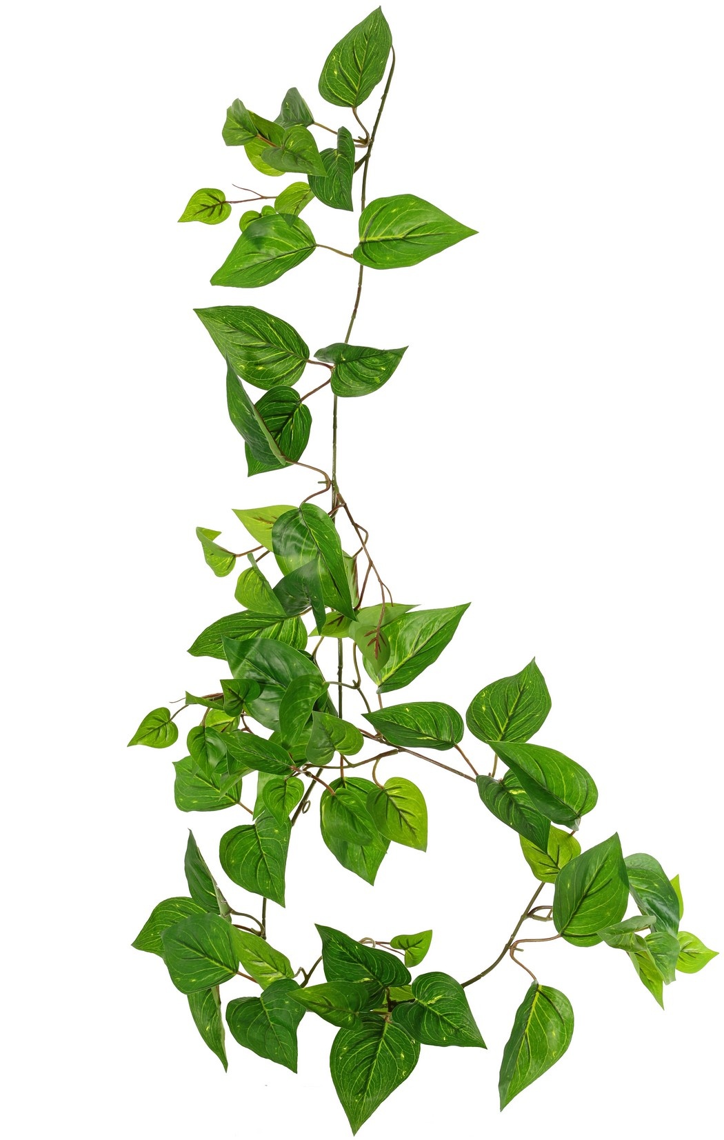 Guirnalda de potos con 27 hojas de PE y 7 vástagos (14 cm), 160 cm, RECICLADO