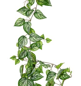 Scindapsus (Epipremnum)-Girlande mit 27 PE-Blättern und 7 Zweigen (14 cm), 160 cm, RECYCELT