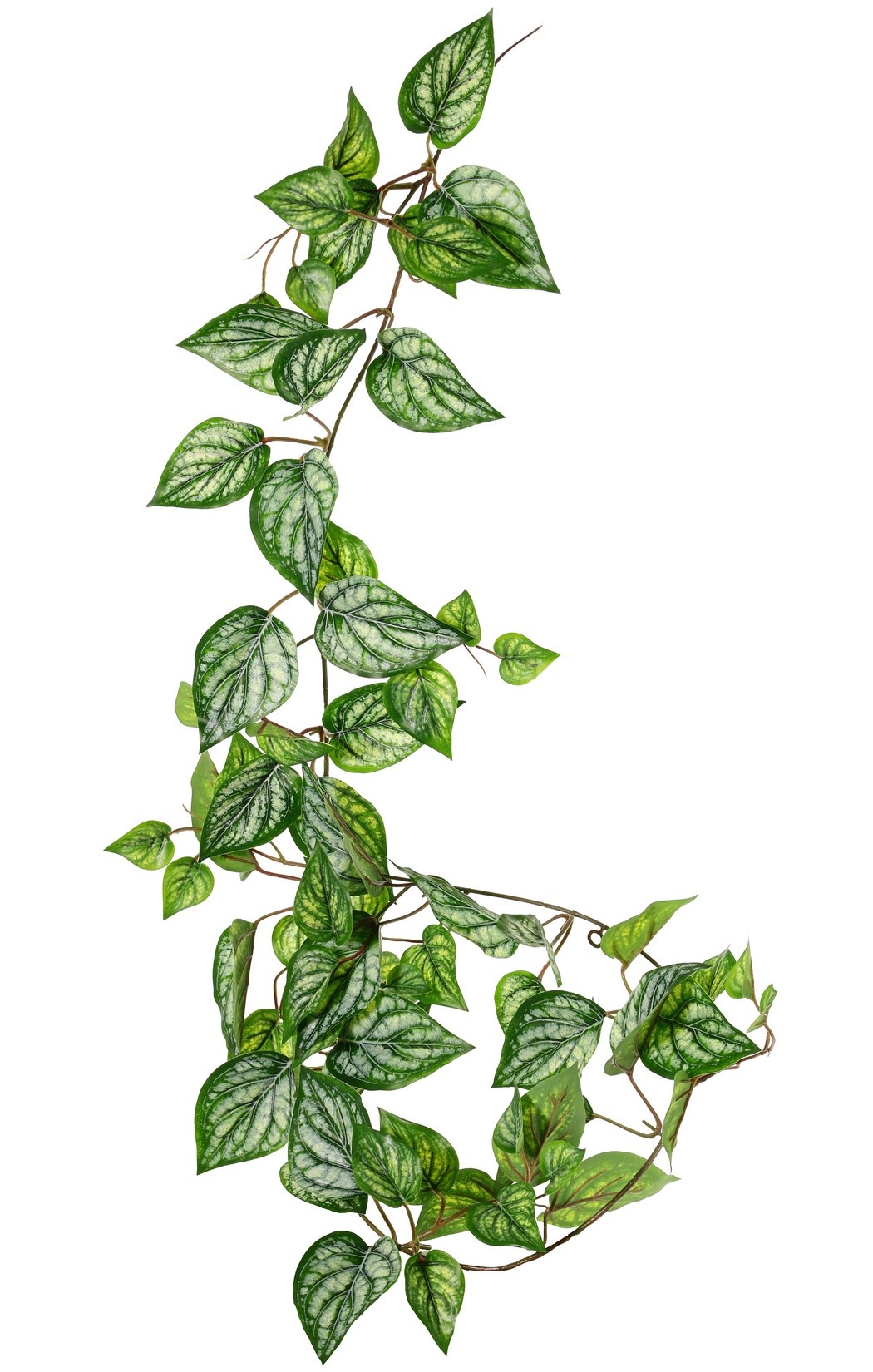 Scindapsus (Epipremnum)-Girlande mit 27 PE-Blättern und 7 Zweigen (14 cm), 160 cm, RECYCELT