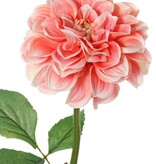 Dahlia, 1 polyester bloem Ø 11 cm, 2 sets blad (6 stuks) 58 cm