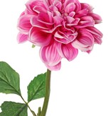 Dalia, 1 flor de poliéster Ø 11 cm, 2 juegos de hojas (6 piezas) 58 cm