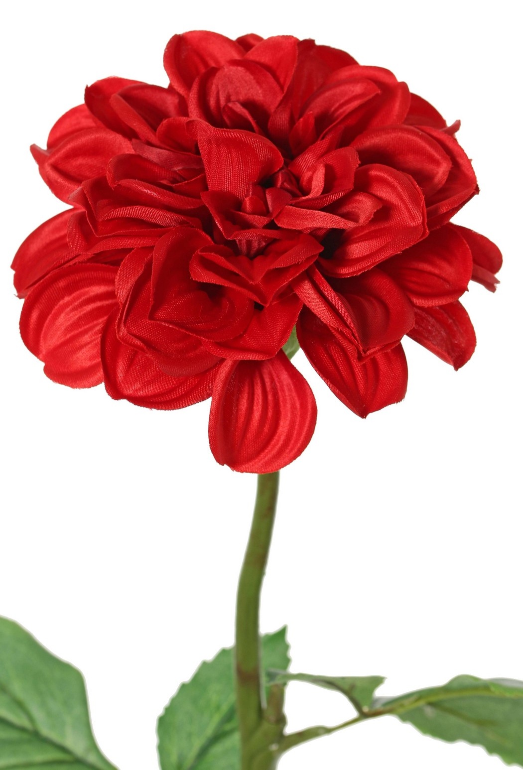 Dahlia, 1 polyester bloem Ø 11 cm, 2 sets blad (6 stuks) 58 cm
