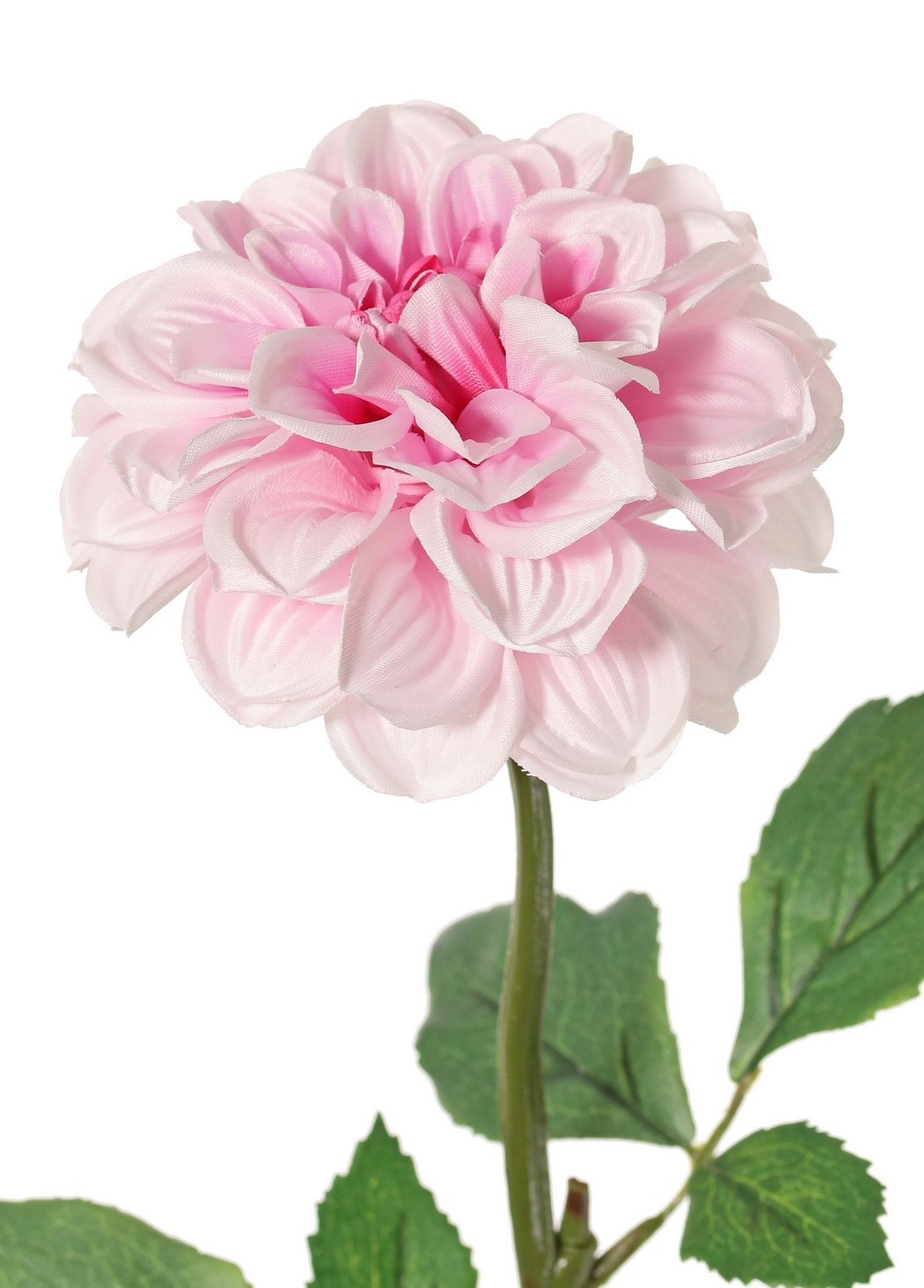 Dahlia, 1 polyester flower Ø 11 cm, 2 sets of leaves (6 pieces) 58 cm