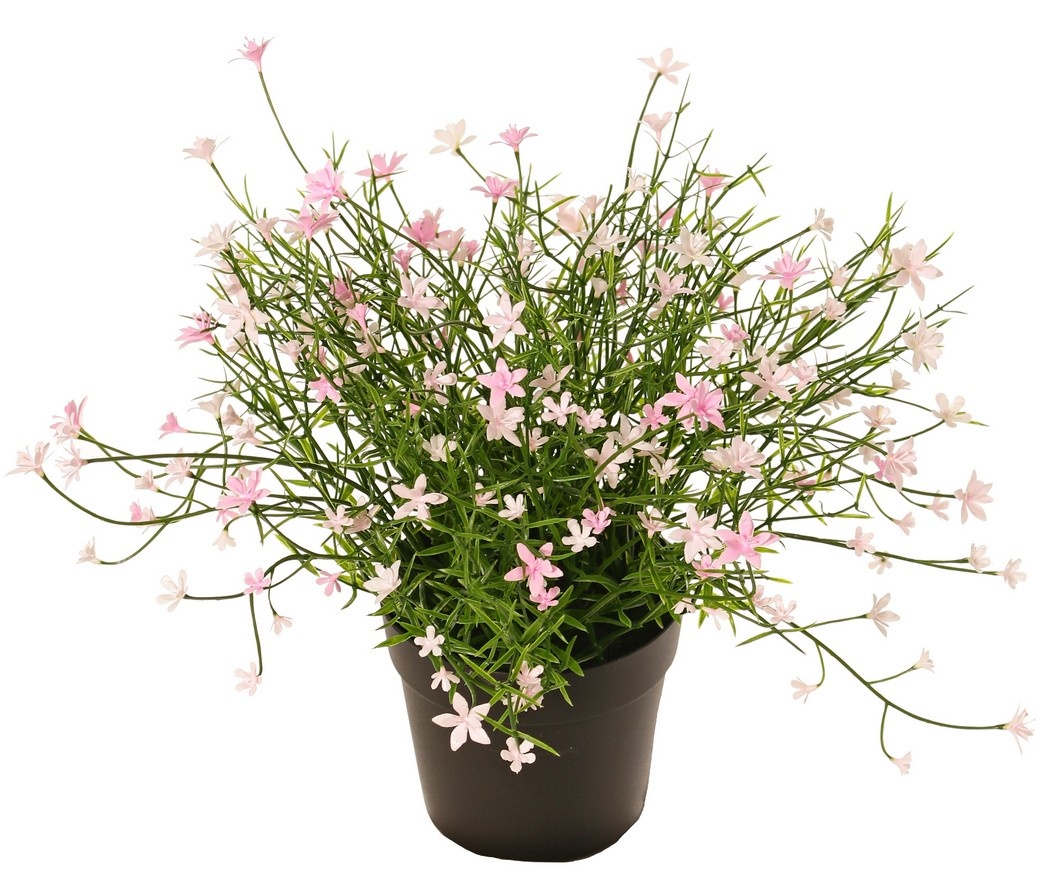 Planta Impatiens con 192 flores, de plástico, a. 25 cm, Ø 25 cm, en maceta