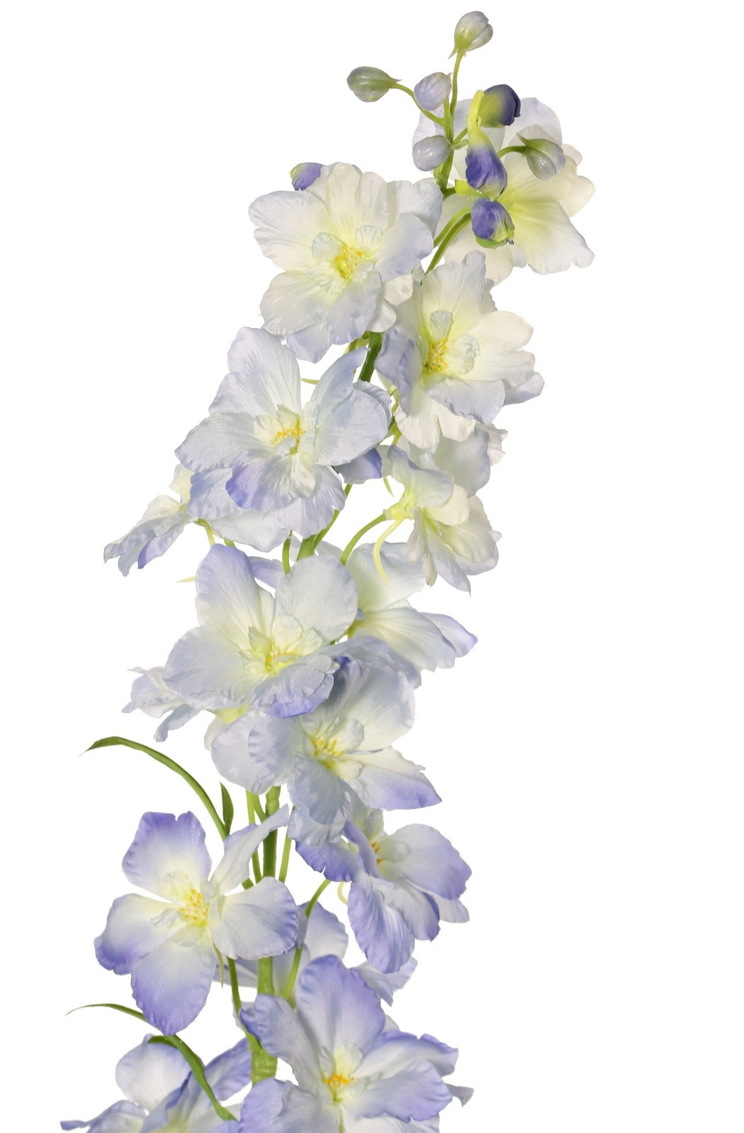 Delphinium (Larkspur) 'XL' con 26 flores de poliéster, 6 hojas y 10 capullos, 127 cm