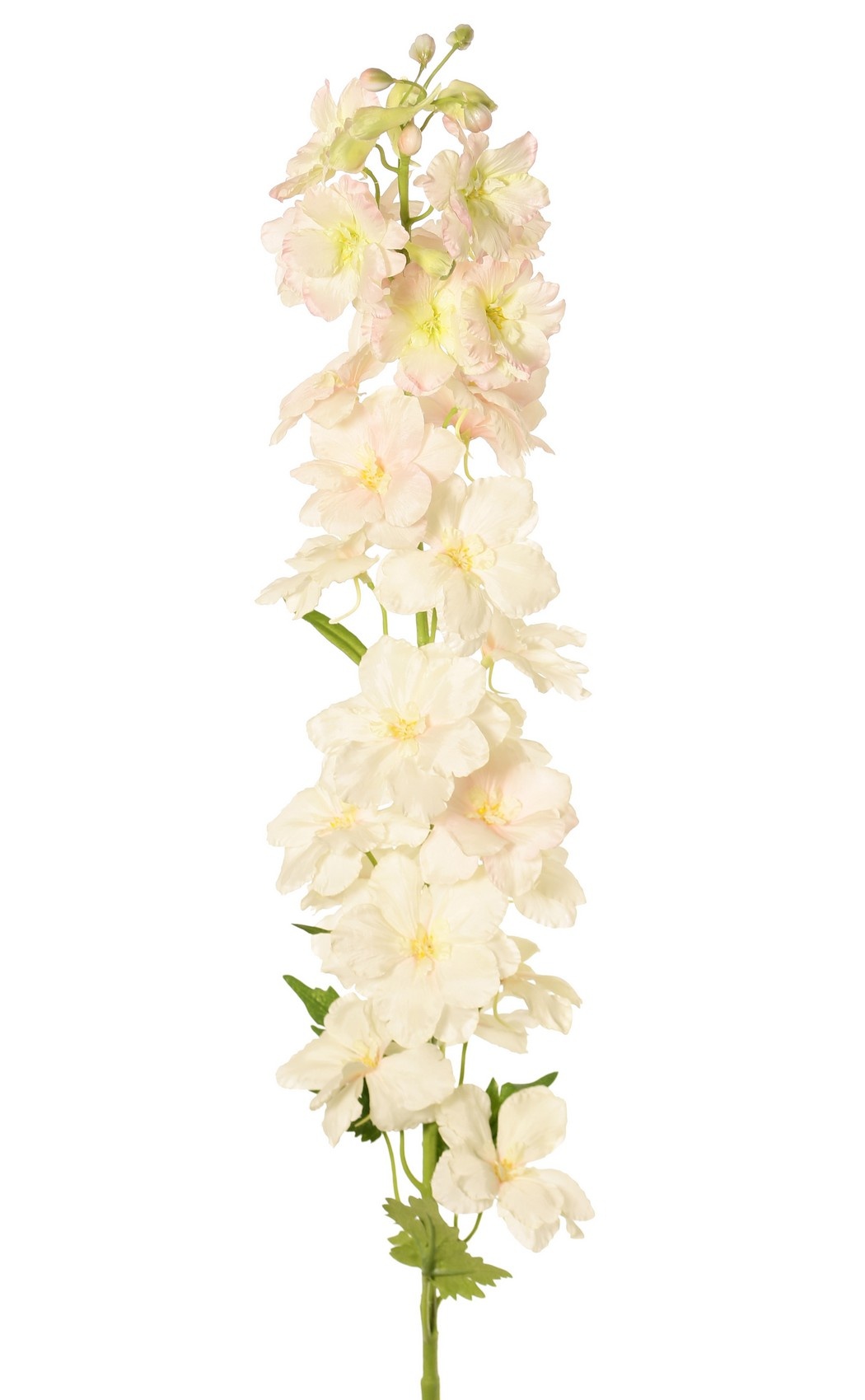 Delphinium (Larkspur) 'XL' con 26 flores de poliéster, 6 hojas y 10 capullos, 127 cm