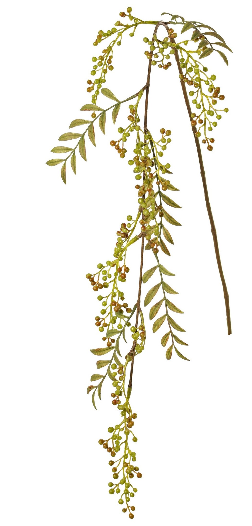 Hanging berry branch, with 11 berry tufts (5 L/ 6 S) & 5 leaf tufts (60 leaves), 120 cm