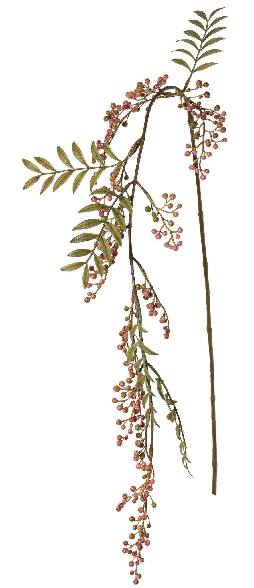 Hanging berry branch, with 11 berry tufts (5 L/ 6 S) & 5 leaf tufts (60 leaves), 120 cm
