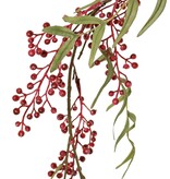 Peperbessenslinger met 17 clusters bessen (15 cm lang) & 16 bladtoeven, 180 cm
