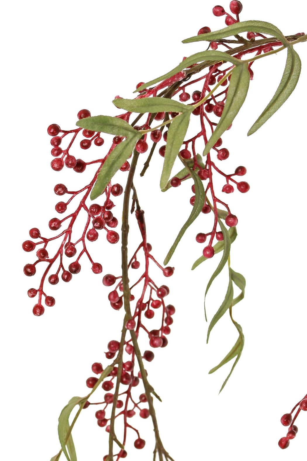 Peperbessenslinger met 17 clusters bessen (15 cm lang) & 16 bladtoeven, 180 cm