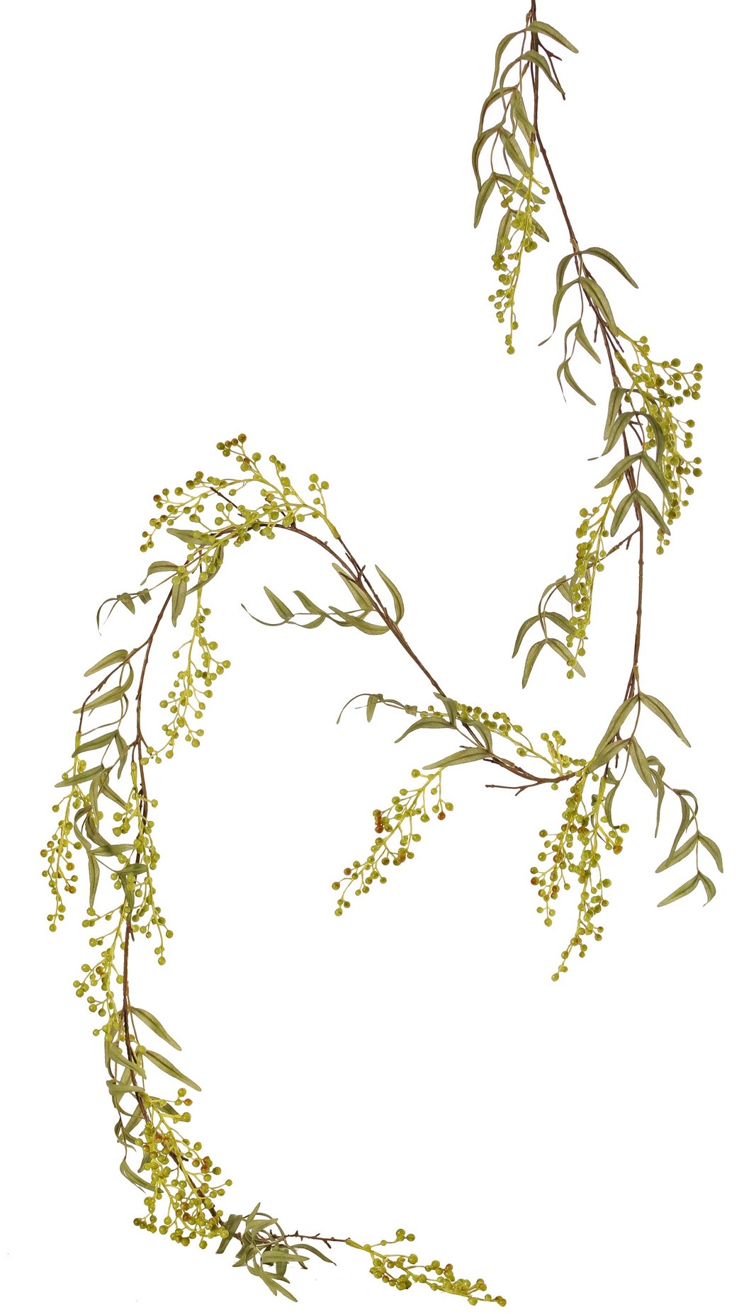 Peperbessenslinger met 17 clusters bessen (15 cm lang) & 16 bladtoeven, 180 cm