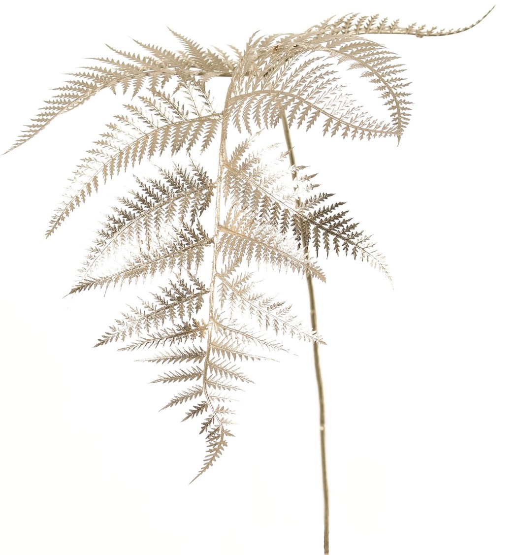 Fern spray 'Light Metallic', 15 sets of leaves, full plastic item, 81 cm