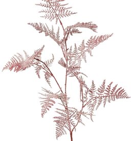 Farnzweig 'Indy', 3-fach verzweigt, mit 10 Farnblättern, Kunststoff beflockt, 90 cm