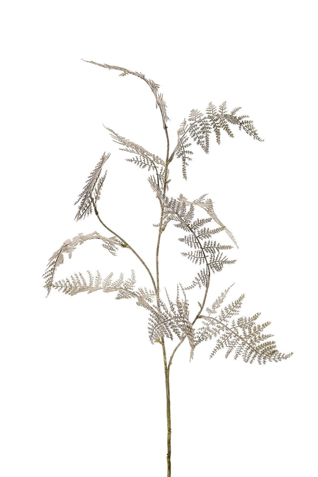 Fern branch 'Indy', 3x branched, with 10 fern leaves, plastic flocked item, 90 cm