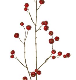 Apple branch 'crab apple', with 26 polyfoam apples (9L/ 9M/ 8S), 88 cm