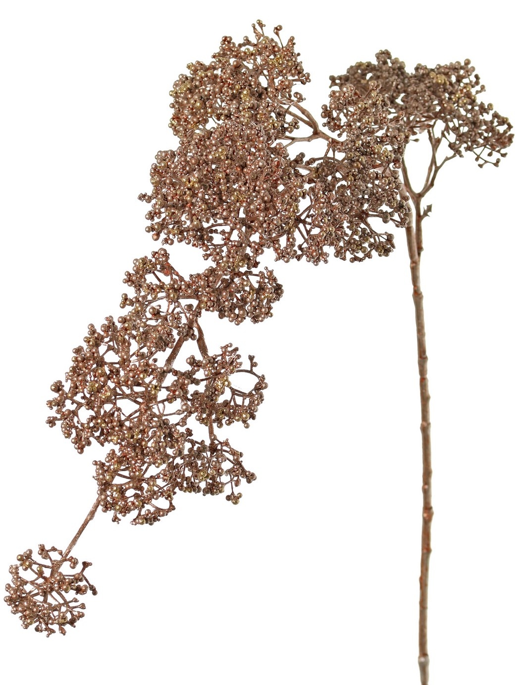 Viburnum-Zweig 'Light Metallic', mit 25 Blütenständen, Kunststoffstamm (per Stck. im Beutel extra verpackt), 88 cm
