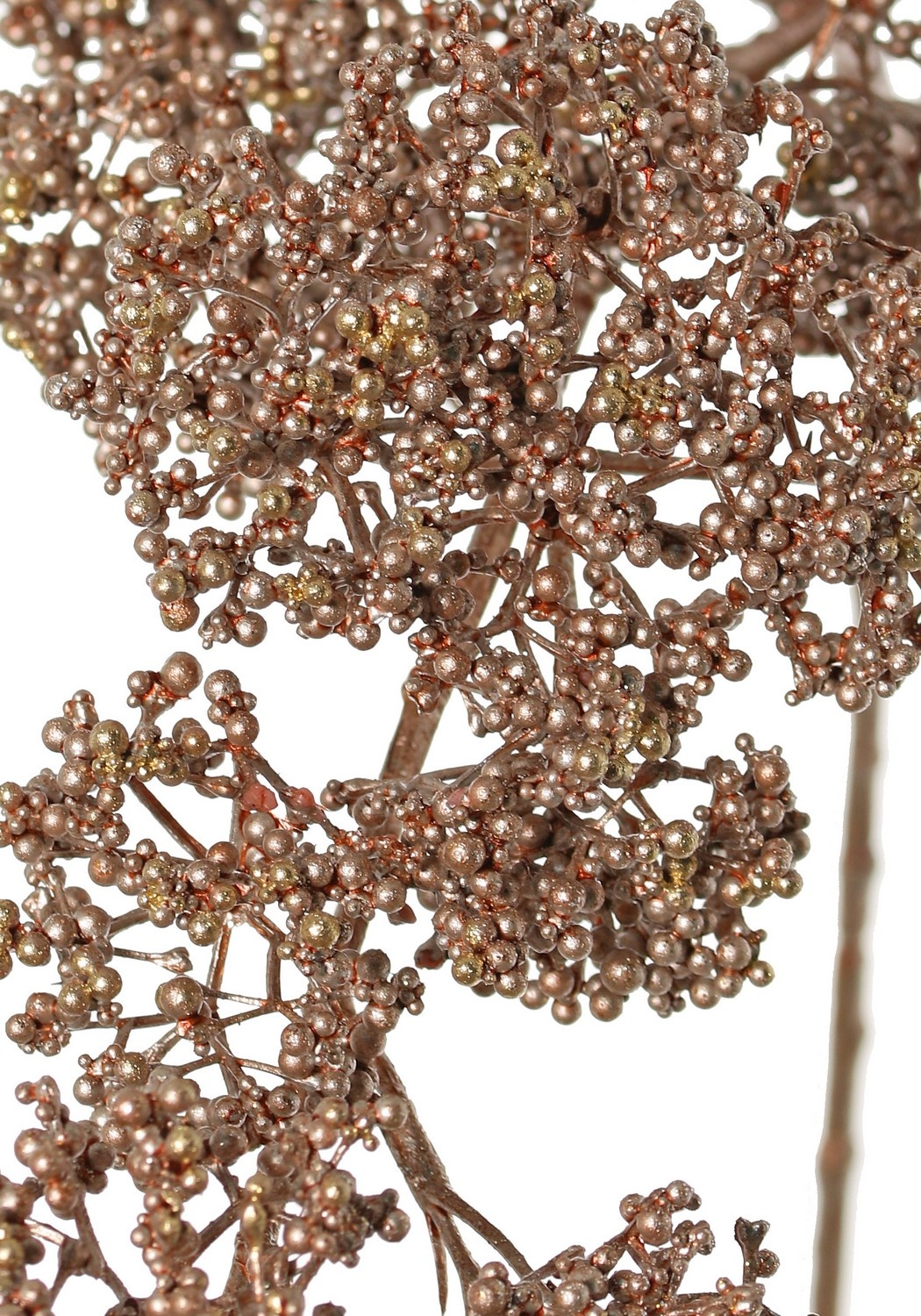 Viburnum-Zweig 'Light Metallic', mit 25 Blütenständen, Kunststoffstamm (per Stck. im Beutel extra verpackt), 88 cm
