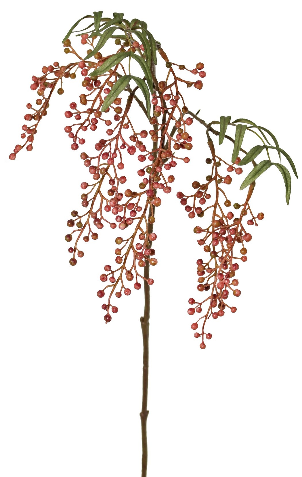 Berries spray x2, 7 clusters of plastic berries (L14cm), 24 leaves, 84cm