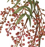 Bessentak hangend x2, 7 plastic bessentoeven (14cmL), 24 blaadjes, 83cm