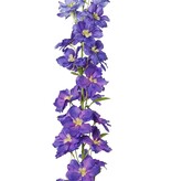 Delphinium (Larkspur) 'XL' con 26 flores de poliéster, 6 hojas y 10 capullos, 127 cm