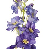 Delphinium (Ridderspoor) 'XL' met 26 polyester bloemen,6 bladeren & 10 knoppen, 127 cm