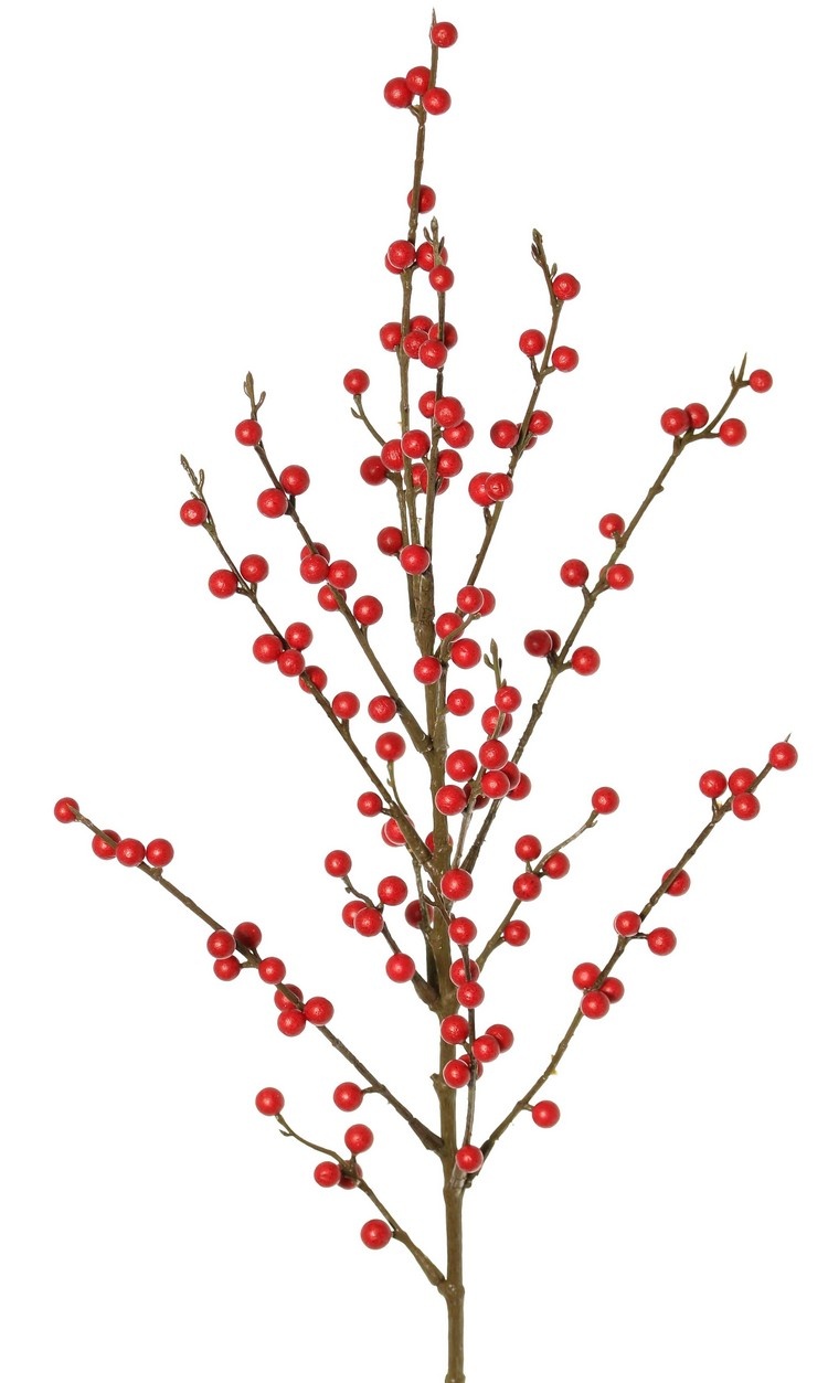 Beshulst (Ilex) bessentak met foam bessen, 91 cm (per stuk verpakt in zak)