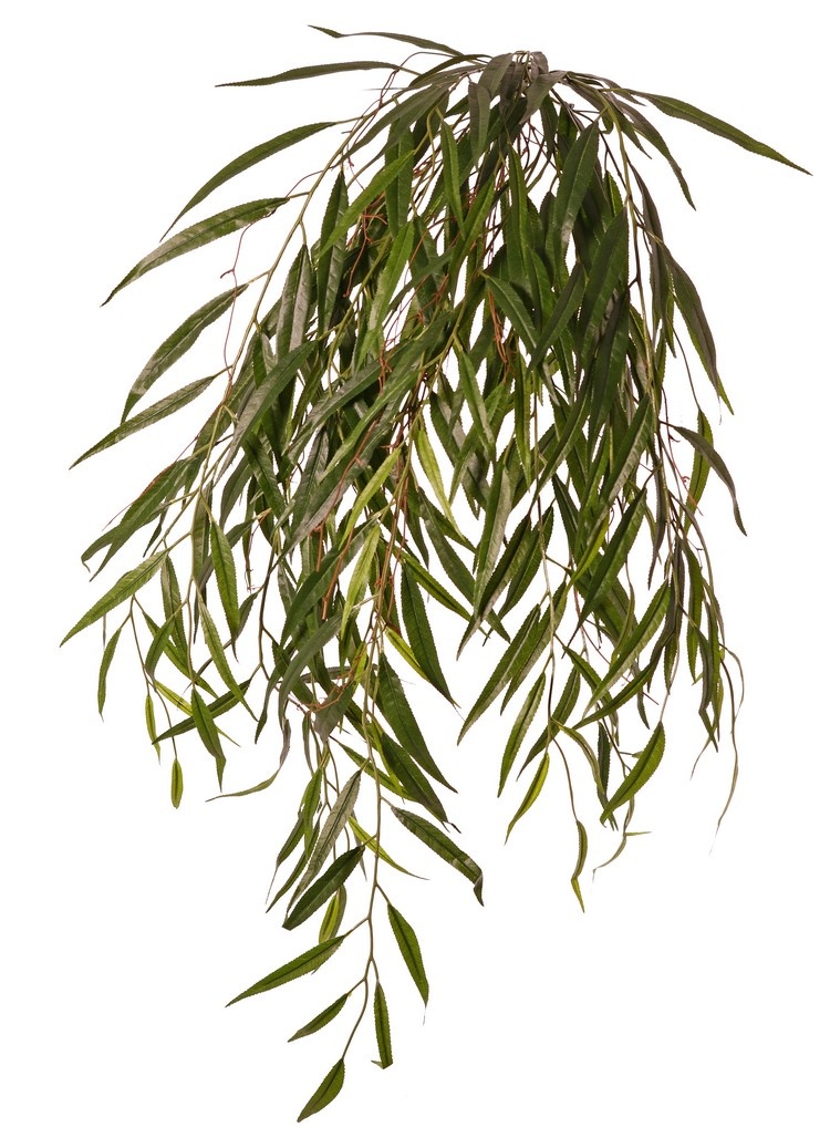Weeping Willow Hanger (Salix) 'royal' with 260 leaves & wooden twigs, 105 cm, UV resistant
