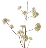 Viburnum berry branch x3, with 12 berry tufts (foam), plastic brown stem, 120 cm