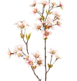 Mandelblütenzweig, 2 Zweige, 31 Blüten & 11 Blattsätze, 73 cm
