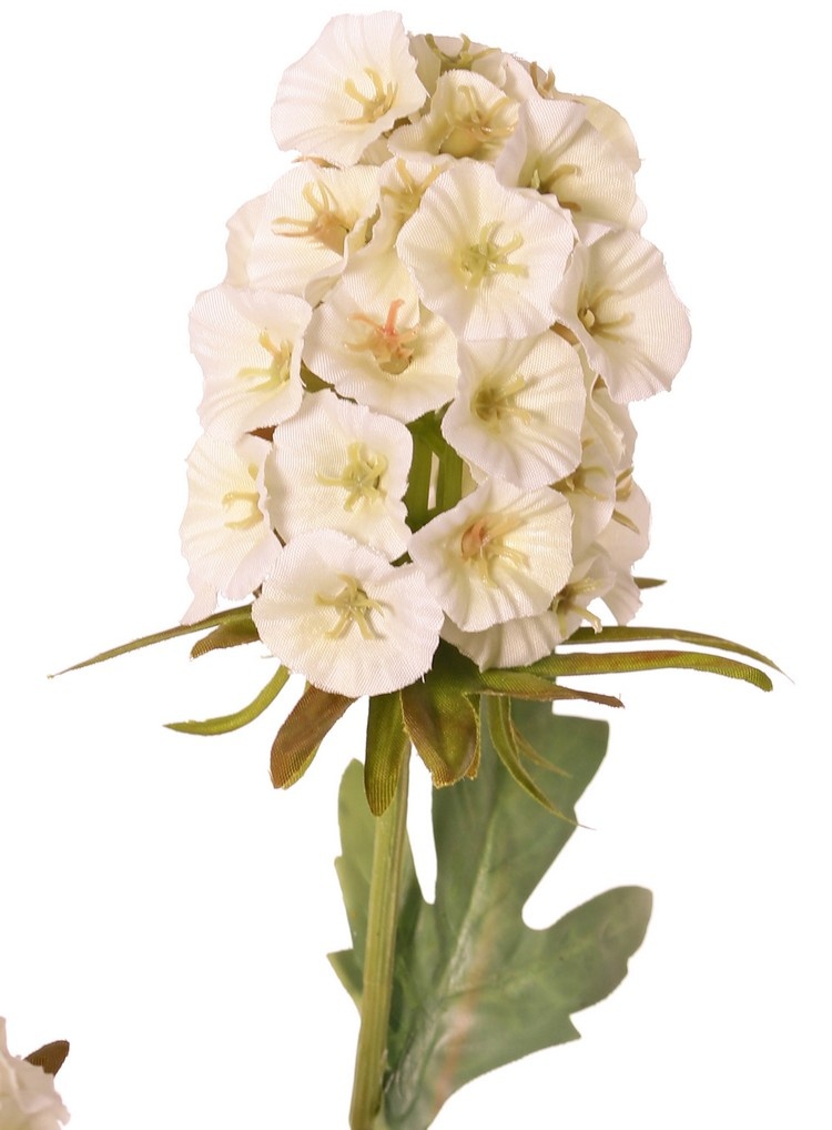 Clavel chino de 3 ramas con 3 flores (2x 8*5 cm, 1x 6*5 cm) y 6 hojas, 77 cm