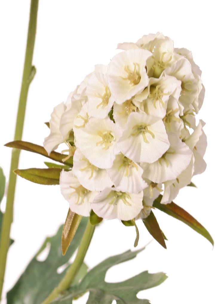 Dianthus (Chinese carnation) 3x branched with 3 flowers (2x 8*5 cm, 1x 6*5 cm) & 6 leaves, 77 cm