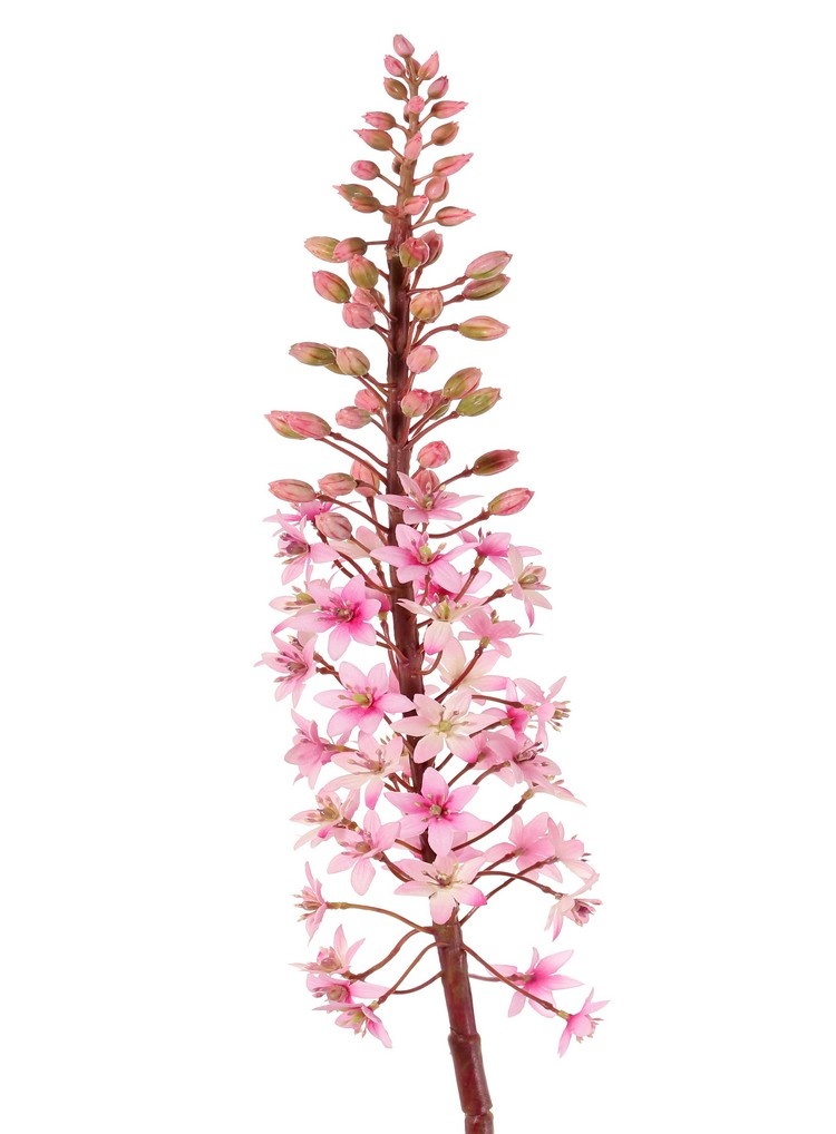 Eucomis (Lirio de piña) con flores de poliéster y capullos de flores de plástico, 90 cm