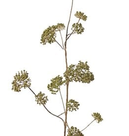 Viburnum berry branch x3, with 12 berry tufts (foam), plastic brown stem, 120 cm