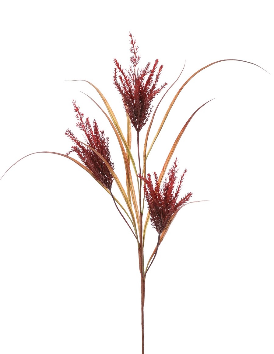 'Harvest' grass tuft with 3 plastic plumes (19 x 6 cm), 105 cm