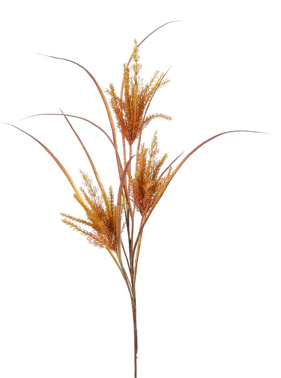 'Harvest' grass tuft with 3 plastic plumes (19 x 6 cm), 105 cm