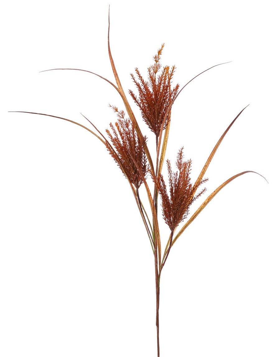 'Harvest' grass tuft with 3 plastic plumes (19 x 6 cm), 105 cm