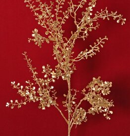 Buchsbaumzweig 'Light Metallic' mit 6 Zweigen, Plastik, 80 cm