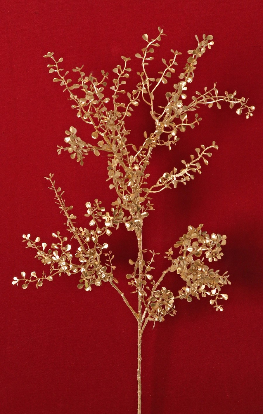Boxwood branch 'Light Metallic' with 6 branches, plastic, 80 cm