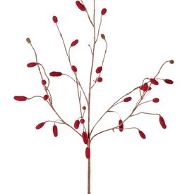 Pimpernel (Sanguisorba) met 34 geflockte plastic aren, geen blad, 100 cm