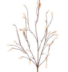 Pimpernel (Sanguisorba) met 34 geflockte plastic aren, geen blad, 100 cm